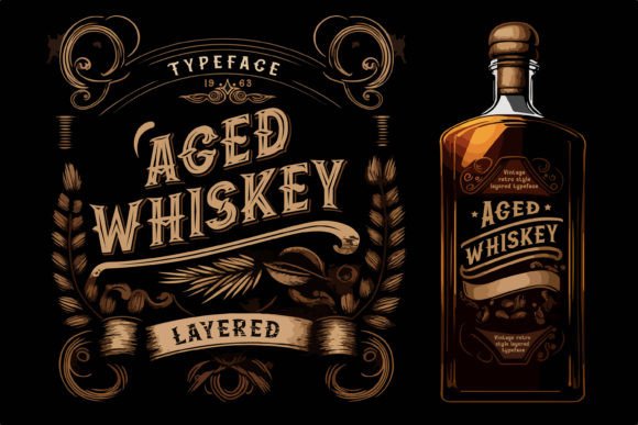 Aged Whiskey Font: Vintage Style for Brand Identity