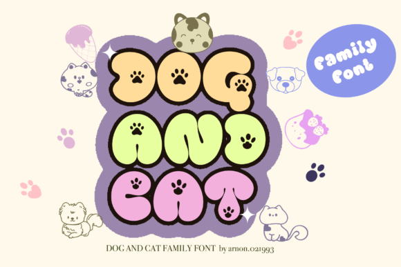 Dog and Cat Font: Whimsical Display Type for Editorial Design