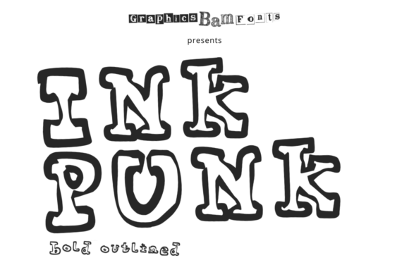 Ink Punk Outlined Bold Font for Handmade Labels