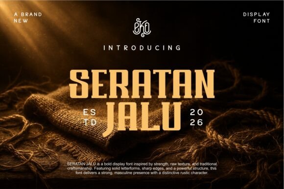 Seratan Jalu Font Review: Bold Masculine Type for Branding