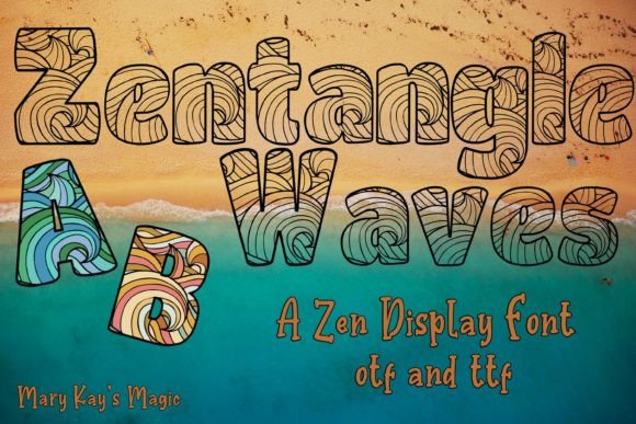 Zentangle Waves Font: Flowing Typography for Editorial Design